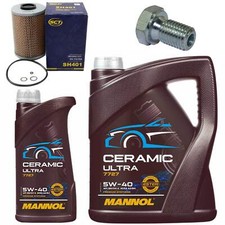 Motoröl Filter Set MANNOL 5W-40 6 Liter + Schraube für BMW 5er 530 7er 730 E32 