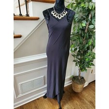 Boutique Womens Black Polyester Sleeveless V-Neck Strappy Long Maxi Dress Size S