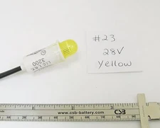 Leecraft 28V 40mA Yellow Incandescent Snapfit Indicator 6" wire Leads 1/2" Round