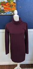 BP Long Sleeve Turtleneck Burgundy Red Long Sleeve Dress Knee Length Sz Medium M