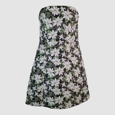Alice + Olivia Women Black White Maryann Floral Strapless Mini Dress Size 2