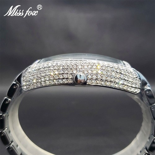 Reloj Hip Hop Completamente Ice Out para Hombres Lujo Helado VVS Acero Inoxidable Diamante Tonneau - Imagen 7 de 30