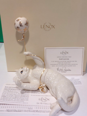 LENOX CAPTIVATION Kitty CAT Butterfly Balloon Kitten sculpture