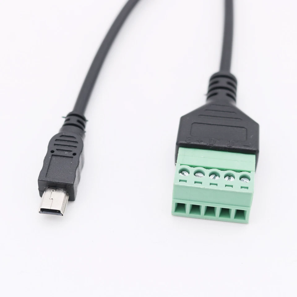 Mini USB Male to 5 Pin Screw Connector with Shield Terminal Plug Adapter Cable - Image 4 of 4
