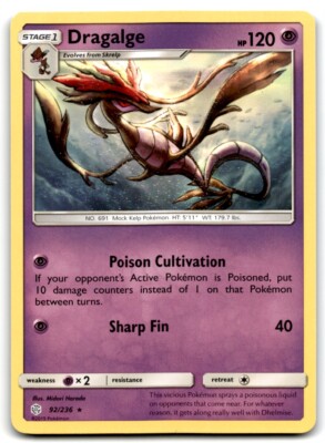 2019 Sun & Moon - Cosmic Eclipse Dragalge b Stage 1/Rare #92