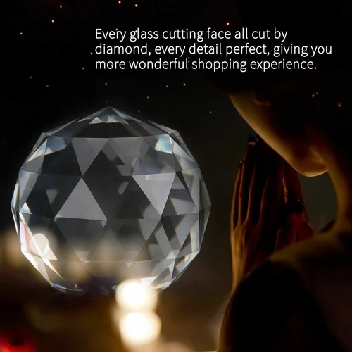 60/80mm Cut Crystal Sphere Prisms Glass Ball Faceted Gazing Suncatcher Crafts IS - Picture 2 of 10