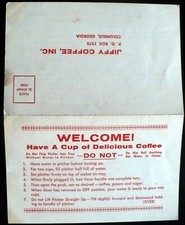 1950s Jiffy Coffee Co., Columbus Georgia Unused Business Reply Postcard