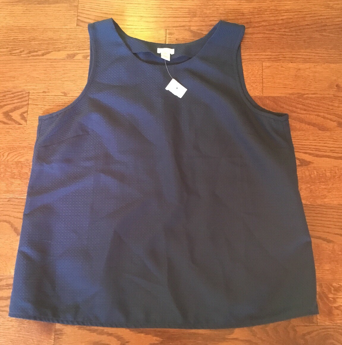 New J Crew Women's Size 14 Blue Polyester Crossover Back Sleeveless Top Shirt eBay