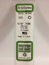 Evergreen Scale Models Styrene Tube .156in .40cm Diameter pkg(4) 225