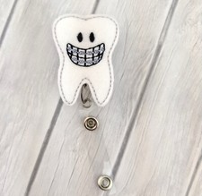 Orthodontist Badge Reel Fun Retractable Reel Nurse Gift Fun Badge ID Reel Felt