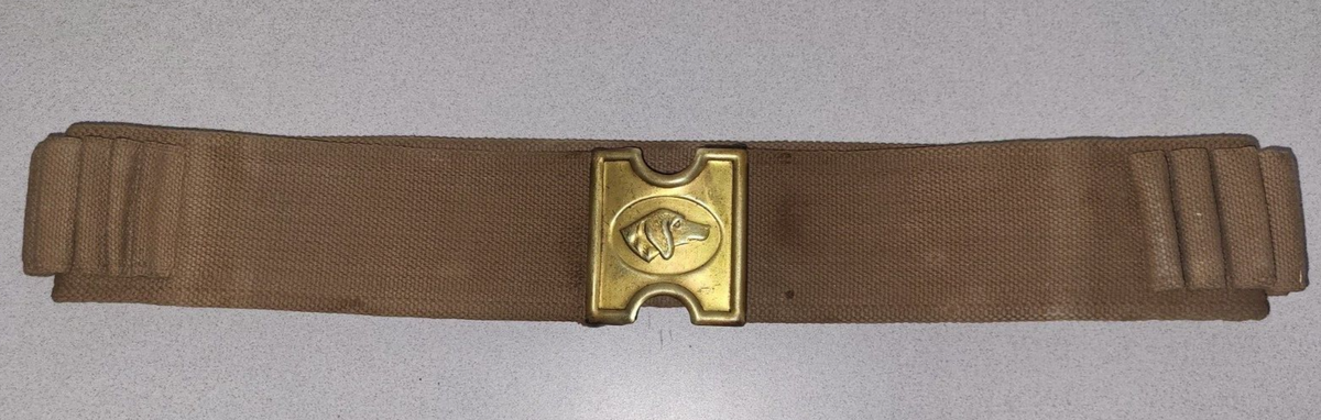🐕‍🦺 Very Nice Anson Mills Cartridge Belt with Brass Dog Head Buckle