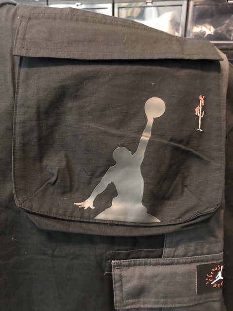 Travis Scott Air Jordan Cargo Pant Black Size XL Ships Fast for sale online | eBay