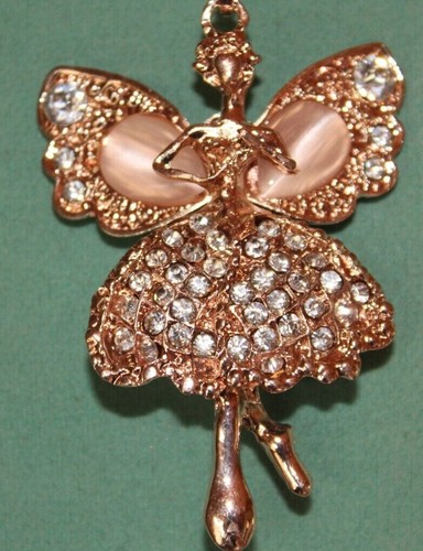 Dancers Dream Sparkling Ballerina In Rose Gold Color Covered In Rhinestones - Picture 3 of 6