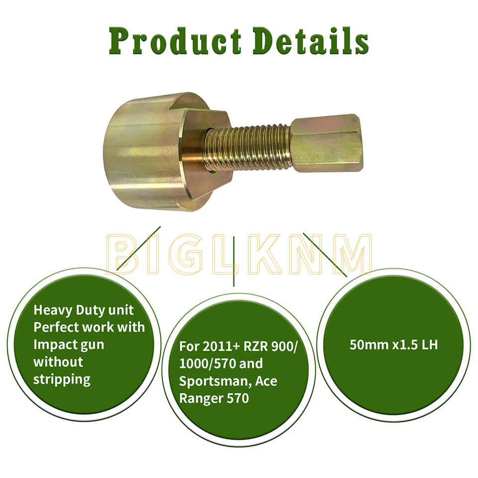 50mm x 1.5 LH Flywheel Puller Tool For Polaris ACE Ranger General Sportsman RZR Foto 2 de 4