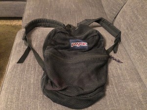 jansport black mesh backpack
