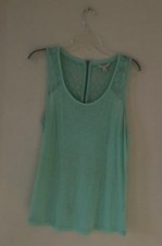 SONOMA MINT GREEN TANK WITH LACE ON SHOULDERS TOP OF BACK SIZE M