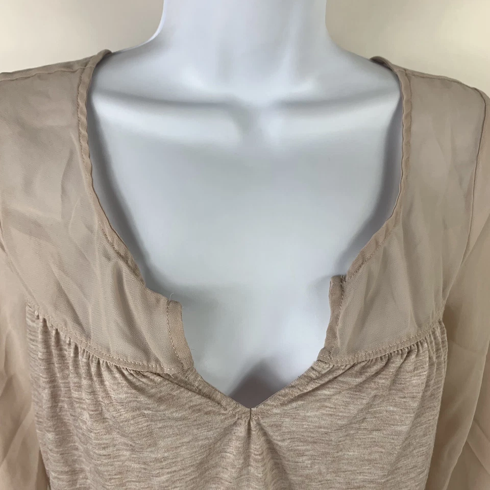 Camisa para mujer American Eagle talla XS manga 3/4 cuello en V rosa campesino informal Foto 3 de 4
