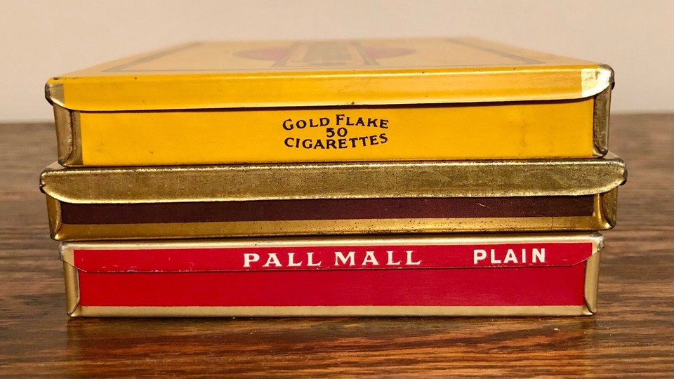 X3 VINTAGE CANADIAN FLAT 50 PALL MALL GOLD FLAKE CHESTERFIELD TOBACCO ...