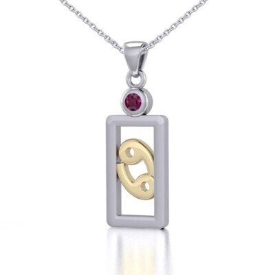 Cancer Zodiac Sign 925 Sterling Silver Pendant Chain Set Jewelry ...