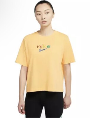 yellow nike t shirt women's