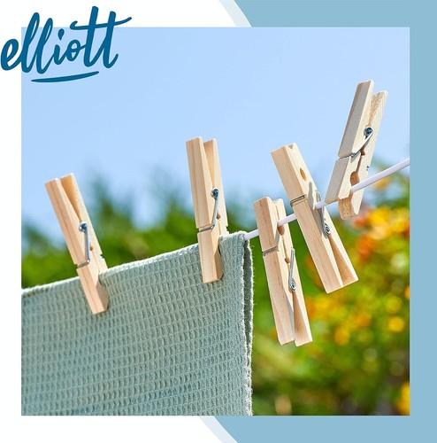 Elliott Wooden Clothes Pegs – 36 Pack x 1 Strong Grip| Heavy-Duty| Everyday Use - Picture 5 of 7