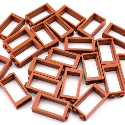 TCM BRICKS Dark Orange 1x2x3 Flat Front Window PLUS Glass X25 Compatible Parts