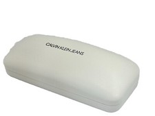 NEW Calvin Klein Jeans White Hard Clamshell Eyeglasses Case