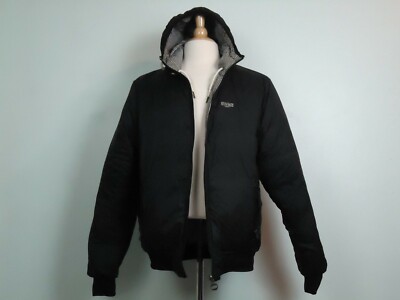 Alcott & Co Outwear Men s Black & Houndstooth Reversible Jacket Hooded Size L