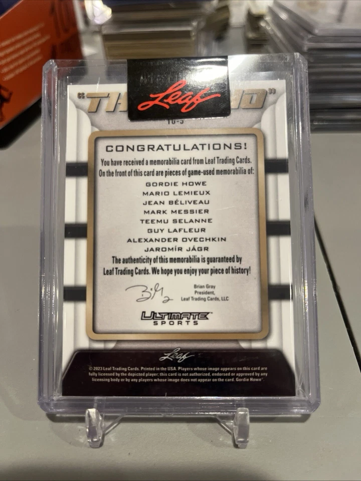 2023 Leaf Ultimate Sports “The Ocho” Howe/Lemieux,Ovechkin + 8 Way Game Used 4 - Image 2 of 2