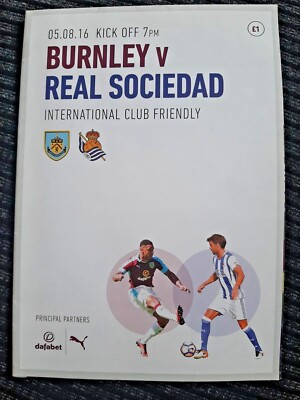 Burnley v Real Sociedad. 5. August 2016. Pre-Season Friendly