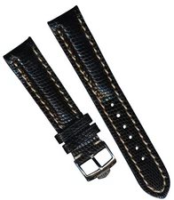20mm GENUINE LIZARD MB STRAP BAND LEATHER PADDED TANG & PRE TAG HEUER BUCKLE