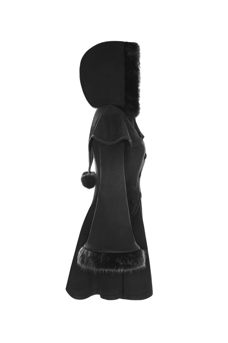 Custom Made to order Gothic PUNK faux fur trim Lolita coat
