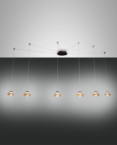 Fabas Luce Led Pendelleuchte Arabella Ø140Mm 48W Warmweiß Bernstein Dimmbar-image