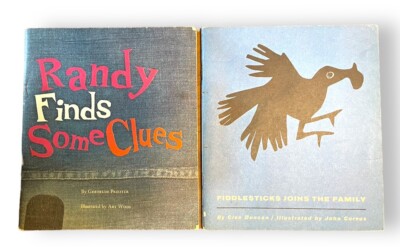 Vintage 1963 Book Lot x2 Randy Finds Some Clues & Fiddlesticks Joins Family