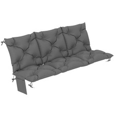 Bankauflage 150 x 100 x 10 cm 3-Sitzer Bankkissen mit Bändern, Seitentasche
