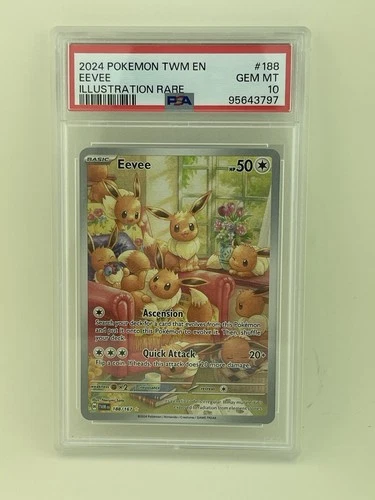 Pokémon Eevee 188/167 Sv06: Twilight Masquerade Illustration Rare Holo PSA 10