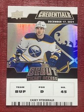 2022-23 Upper Deck Credentials - Debut Ticket Access Casey Fitzgerald #117 /999