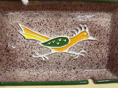 Vintage 1950s Legendware Road Runner Sedona AZ Ceramic Ashtray USA