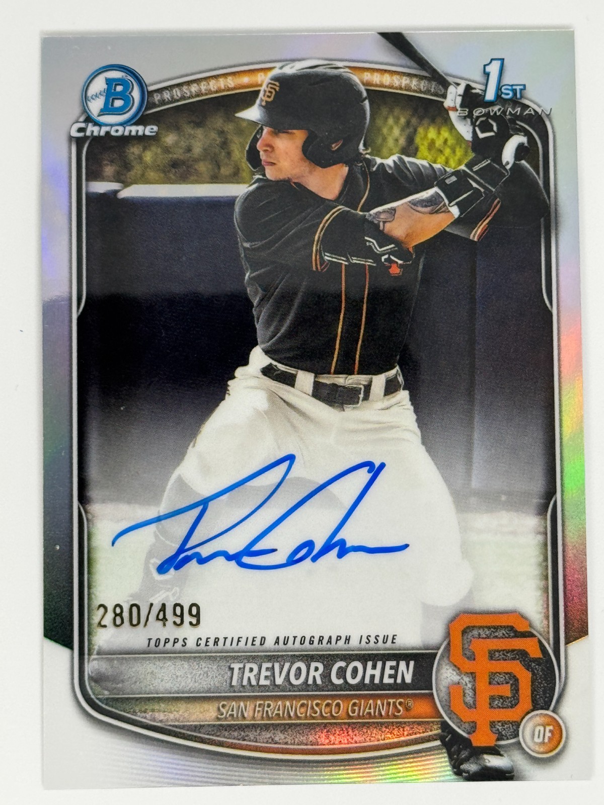 Trevor Cohen Refractor AUTO /499 2025 Bowman Draft 1st Bowman Chrome #CPA-TC