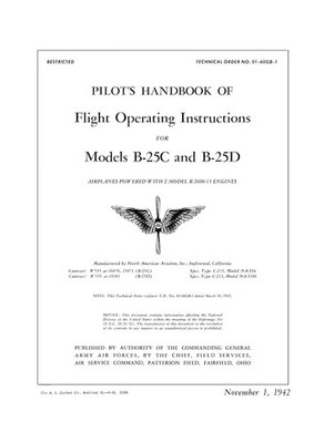Pilots Handbook of Flight Operating Instructions B-25C and B-25D  loose leaf...
