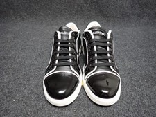 NEW Women's Valentino Ermione Italian Leather Sneakers US7.5 Black White SS32