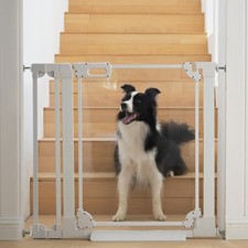Clear Acrylic Baby Gate 29.5-37.8" Wide Pressure Mount Auto Close Stairs Modern
