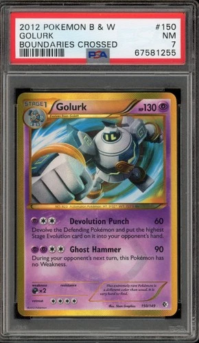 Pokemon Golurk Boundaries Crossed Holo Secret Rare #150 PSA 7