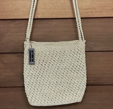 Xhilaration Beige Knit Shoulder Bag- Small Vintage