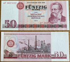 💥💎 50 NRD Mark Banknot 1971 ⭕️❌ Banknot PAŃSTWOWY BANK NRD ❌⭕️ AF 3621022 💎💥