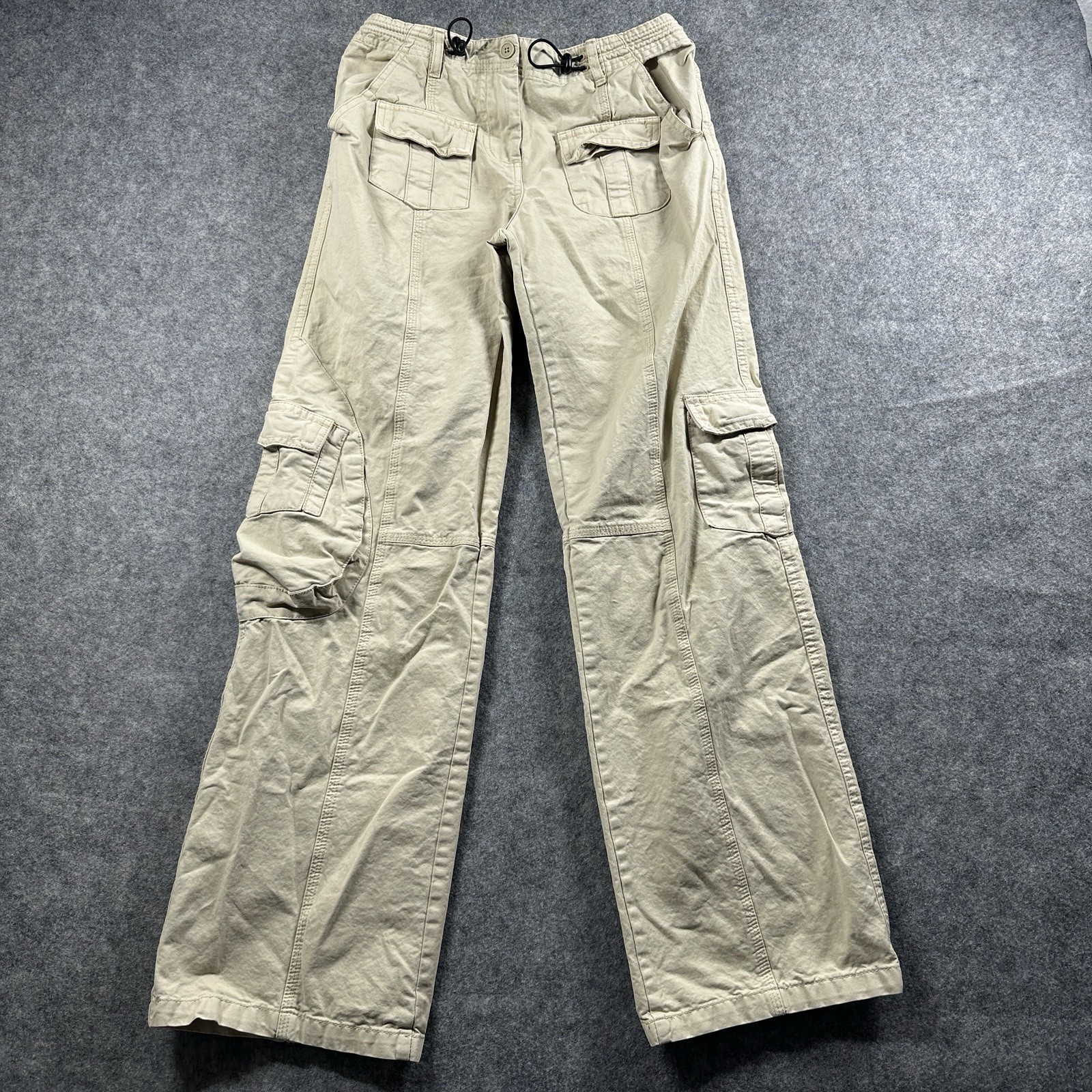One Size Mid Rise Beige Cargo Pockets Y2k