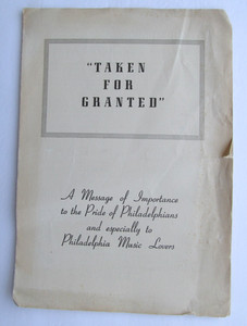 Philadelphia Orchestra - 1938 Fund Raising Solicitation