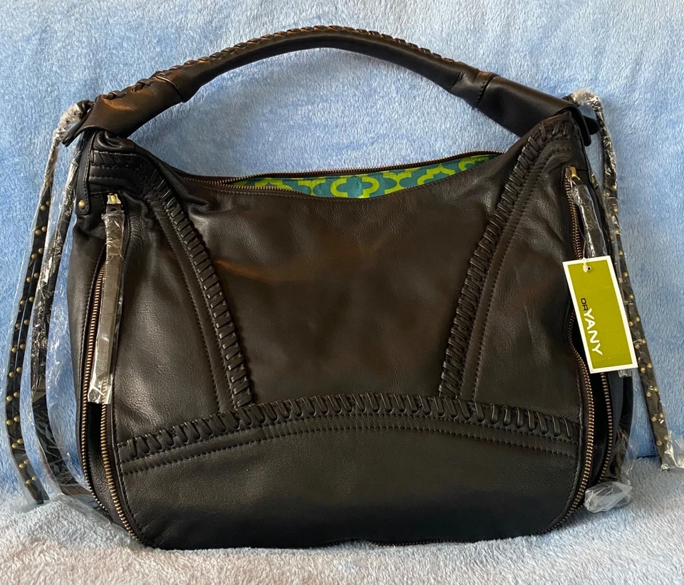orYANY Women's Black Leather Shoulder Hobo Bag Fringe NWT & Dust Bag - Image 3 of 4