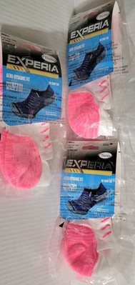3 Pair Women's Thorlos Experia XCTU Cushion Socks No Show Tab Back Sm Pink Tiger