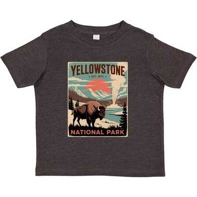 Inktastic Yellowstone National Park Toddler T-Shirt 1872 Bison Geyser Child Kid